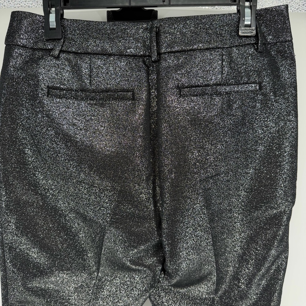 LOFT Riviera Shimmering Gray Silver Metallic Pants Womens Size 4 - Picture 5 of 10